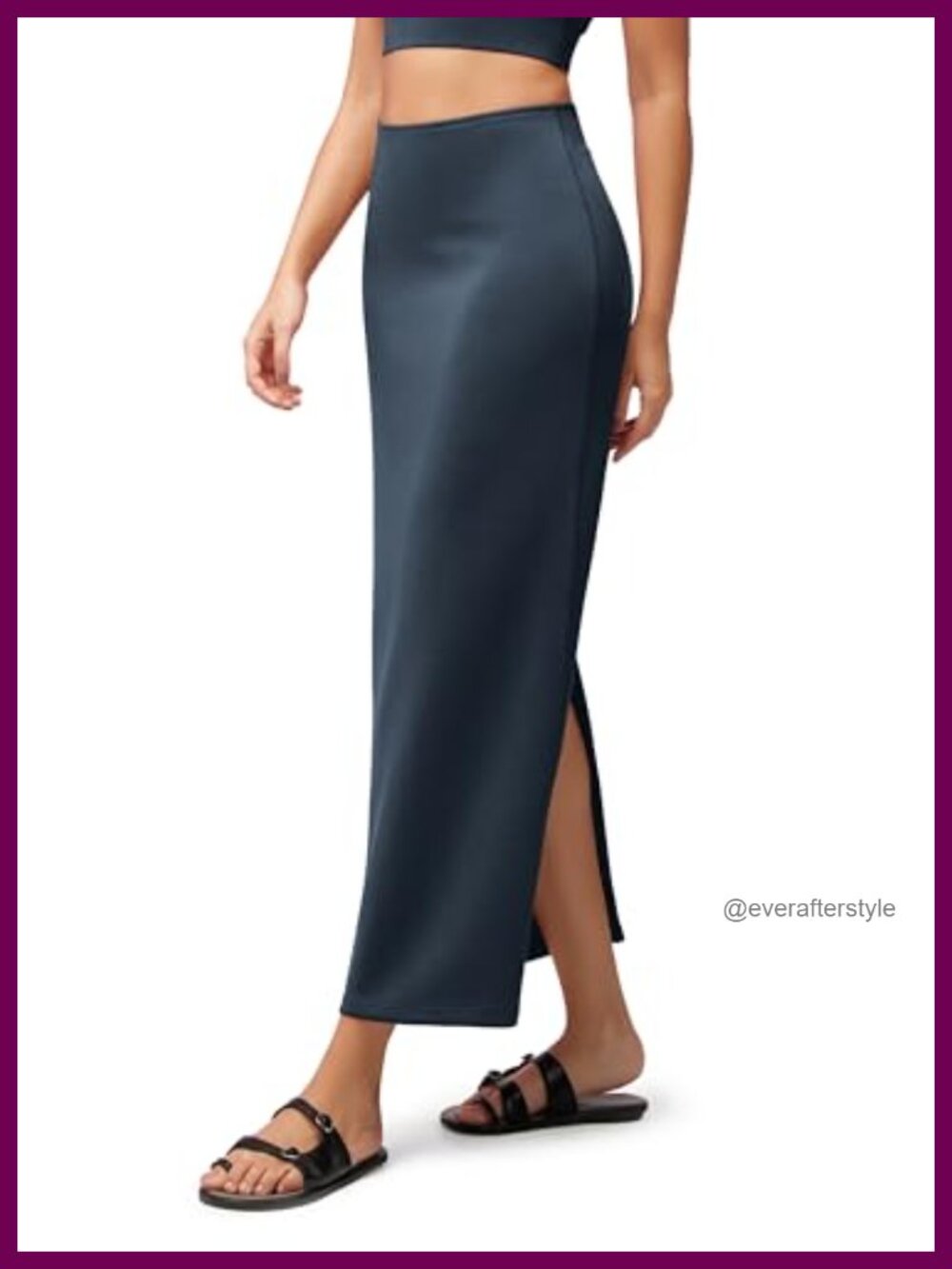 Modal Soft High Waist Maxi Pencil Skirt with Back Slit